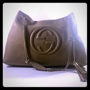 Gucci Soho Beige Pebbled Leather Bag, Authentic!